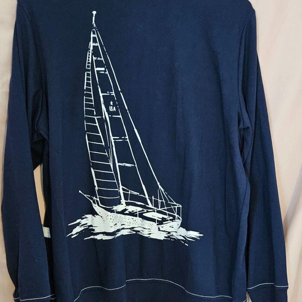 Alfred Dunner Full Zip Navy Sailboat Jacket ​